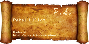 Paksi Liliom névjegykártya